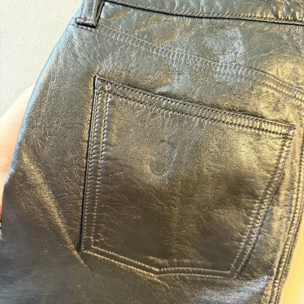 AGOLDE - Recycled Liv  Leather Mini Skirt - Size 24